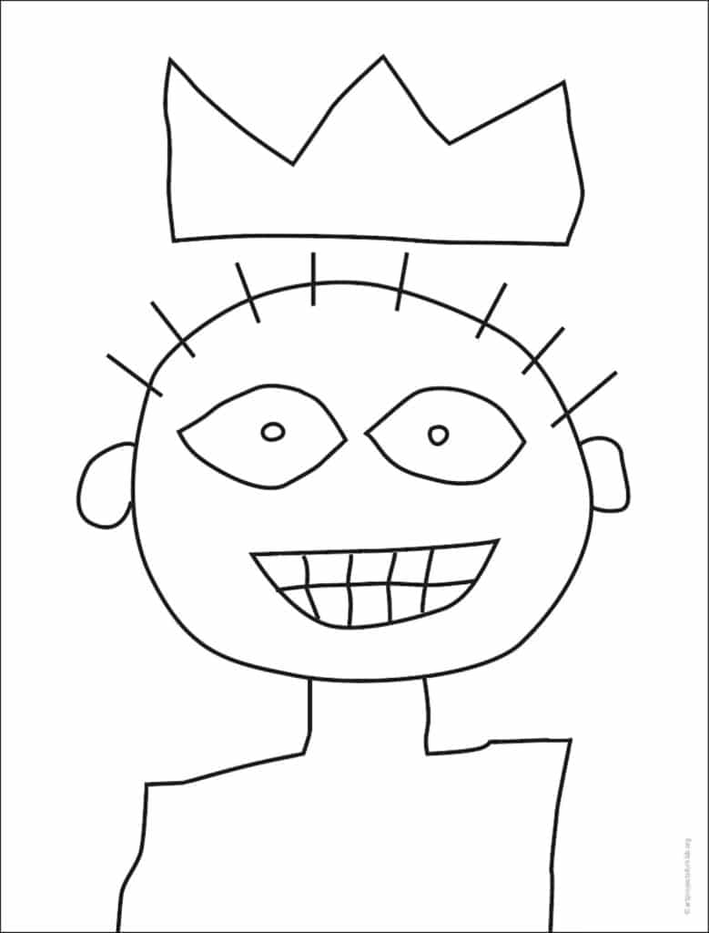 A Jean Michel Basquiat Coloring Page, also available as a free download.