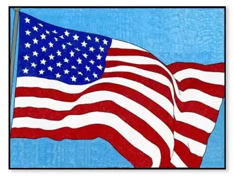 Easy BIG American Flag Coloring Page