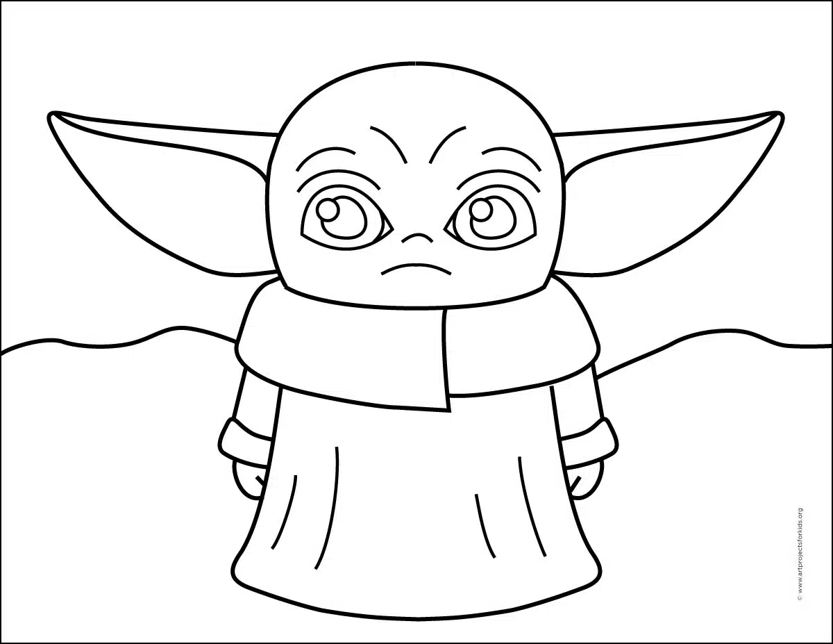 Baby Yoda Coloring Page