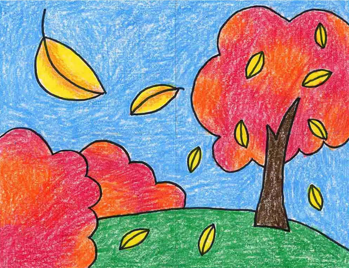 How to Draw a Fall Tree: Easy Autumn Tree Drawing Tutorial for Kids