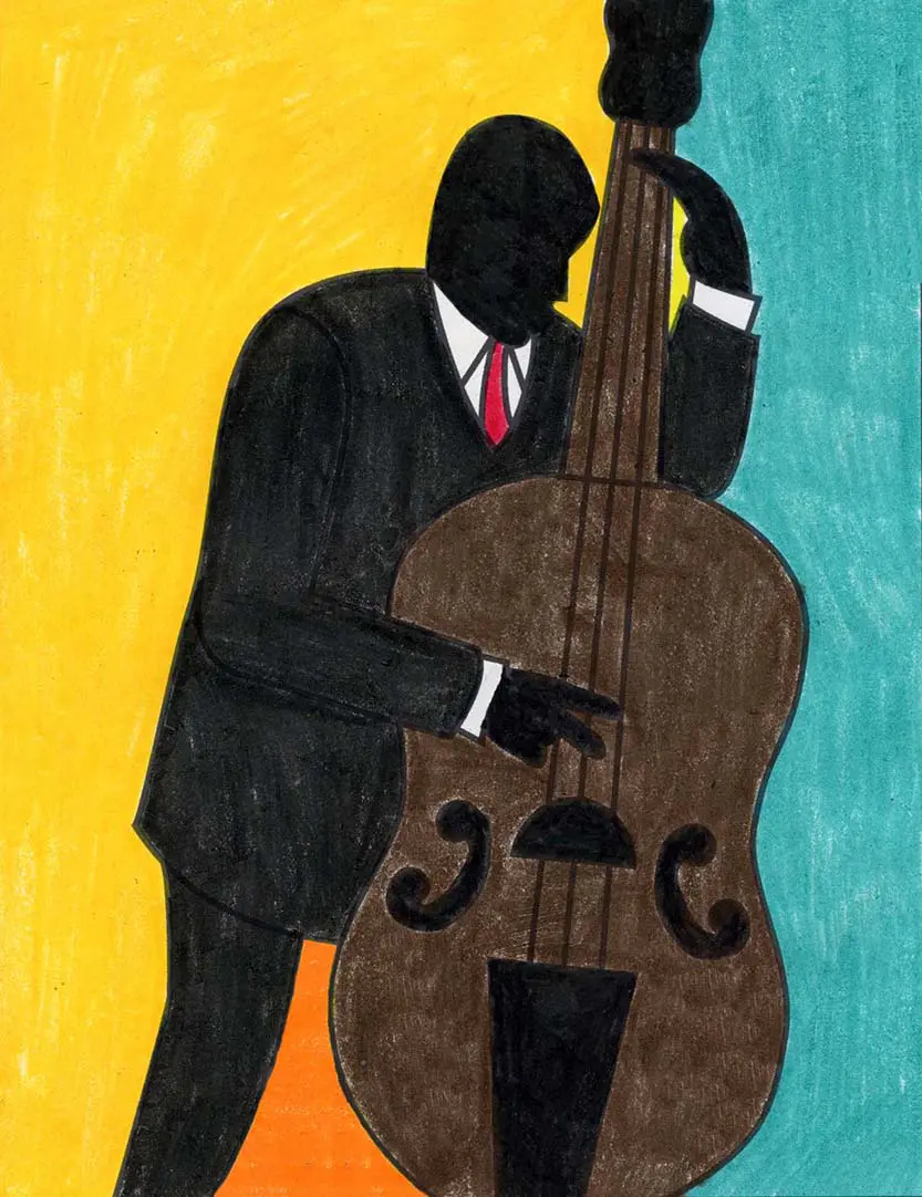 Easy Draw Like Romare Bearden Tutorial and Coloring Page