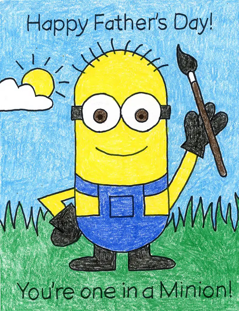 Easy Father’s Day Card Idea and Father’s Day Coloring Page