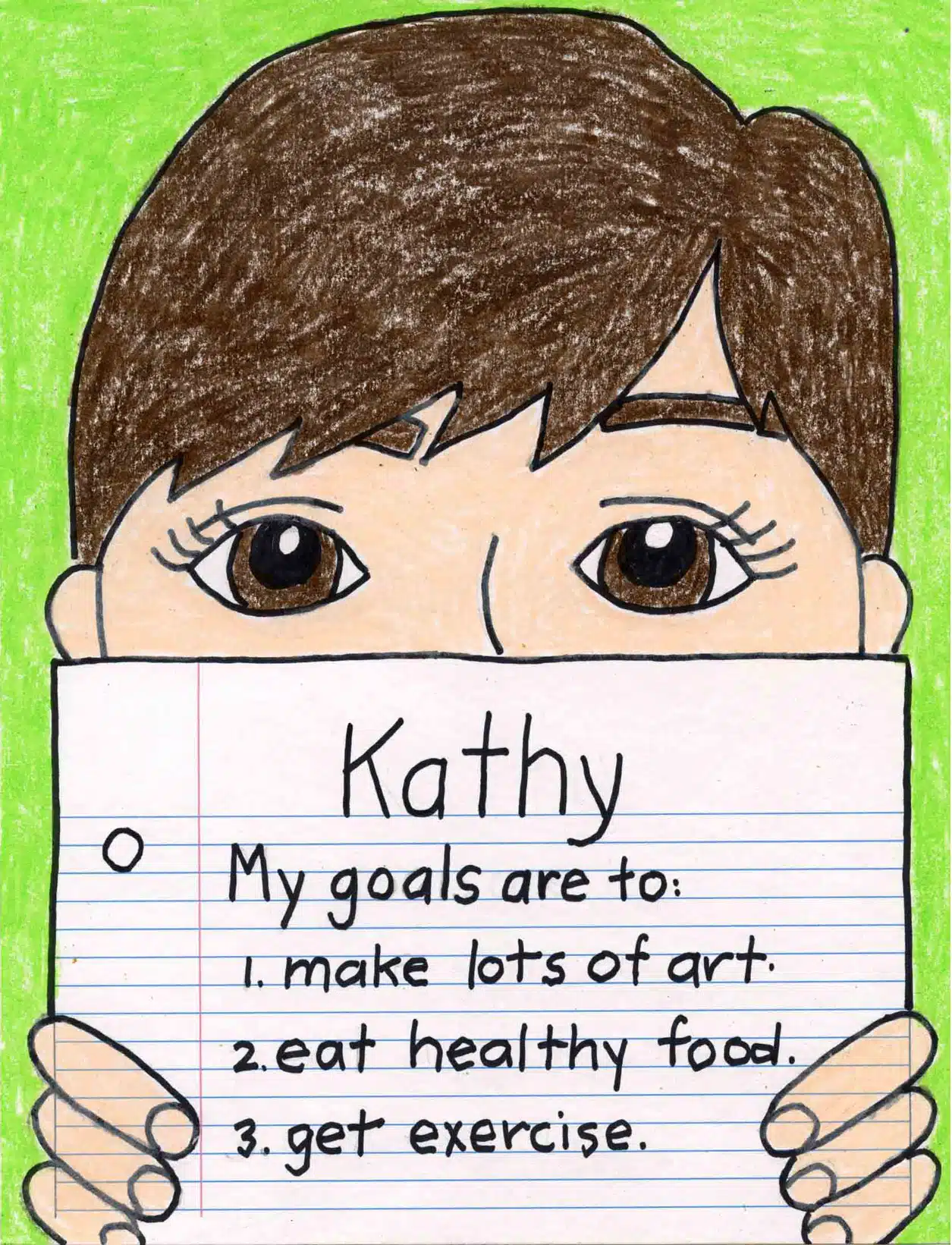 Easy How to Draw My Goals Self Portrait Tutorial Video