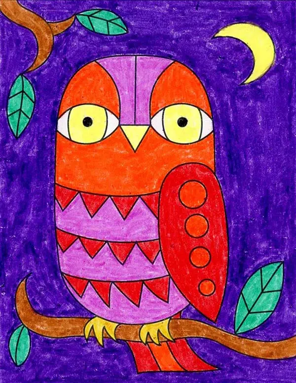 How to Draw a Doodle Owl and Owl Coloring Page