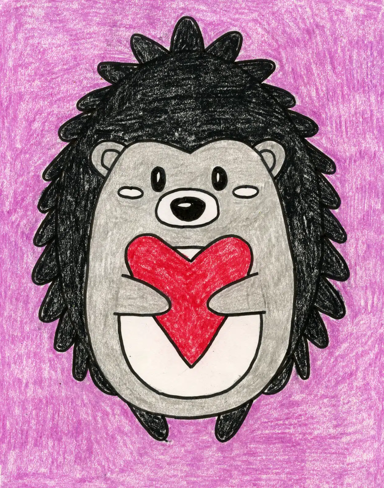 Easy How to Draw a Hedgehog Tutorial and Hedgehog Coloring Page