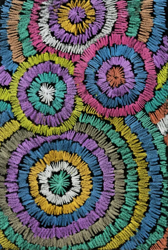 A drawing of fireworks, made with the help of an easy step by step tutorial.