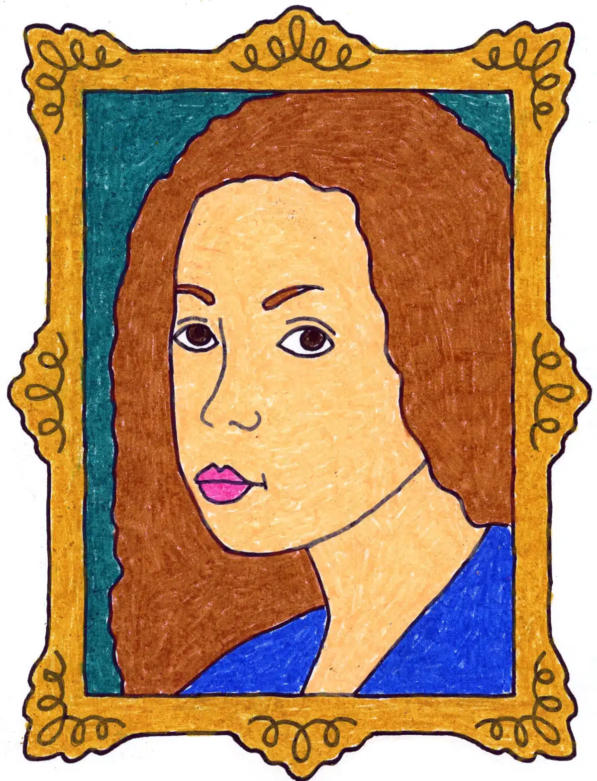 How to Draw like Artemisia Gentileschi and Coloring Page