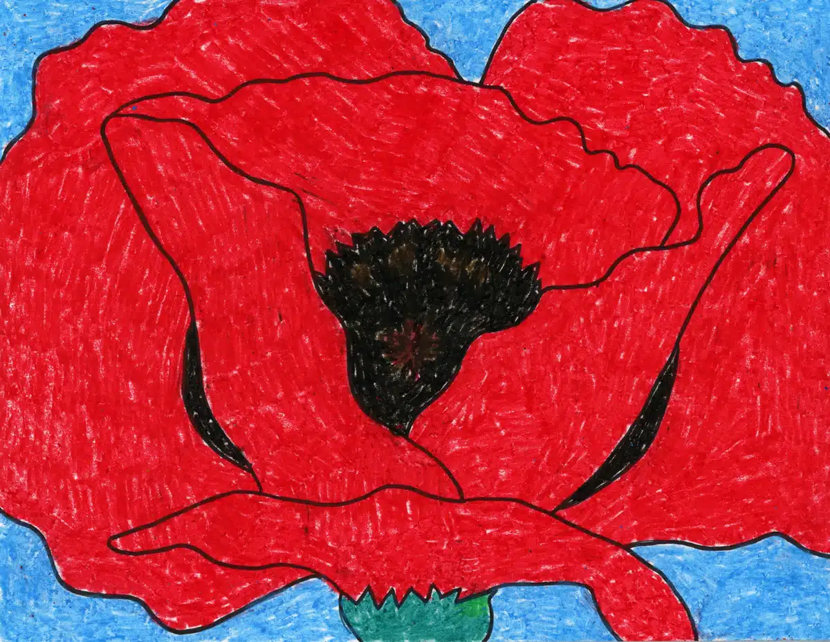 How to Draw like Georgia O’Keeffe Tutorial Video and Coloring Page