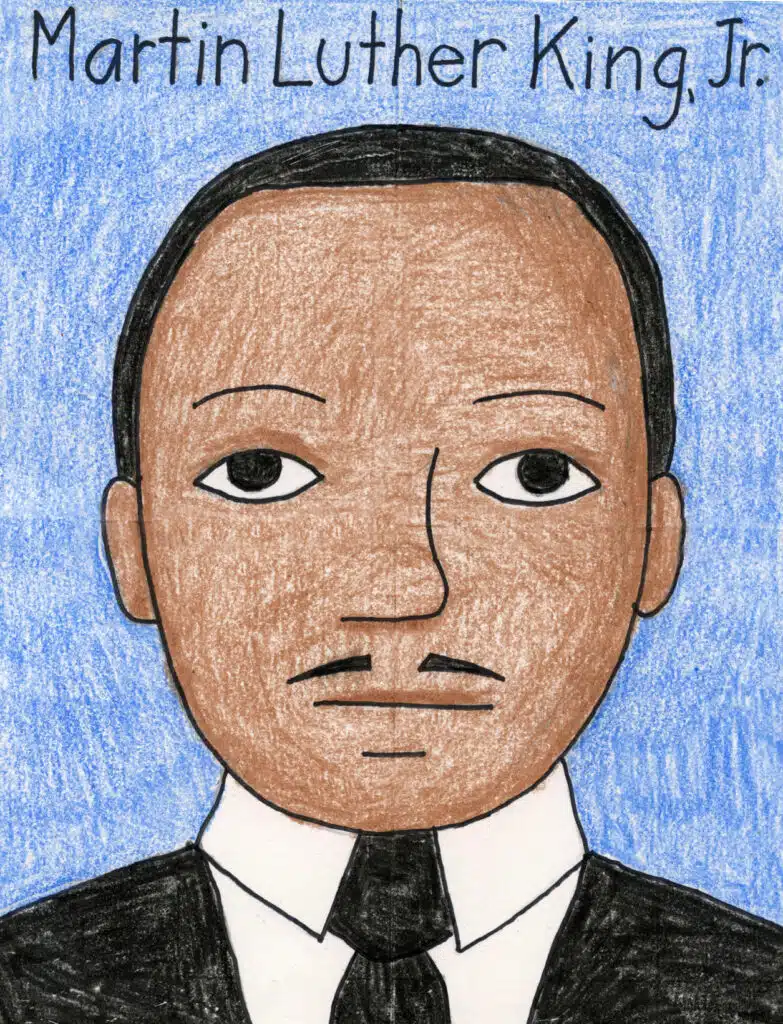 A drawing of Martin Luther King Jr, made with the help of an easy step by step tutorial. 
