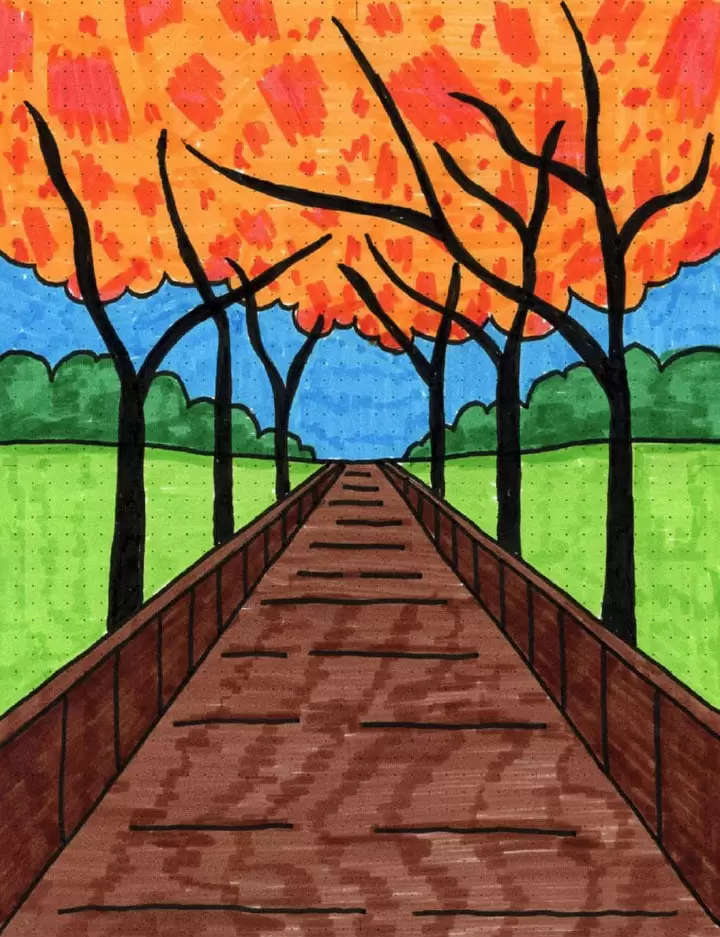Perspective Drawing Boardwalk