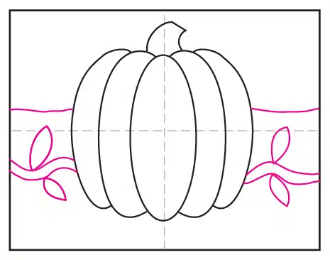 Add a vine to your pumpkin drawing