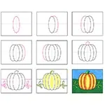Pumpkin drawing step by step